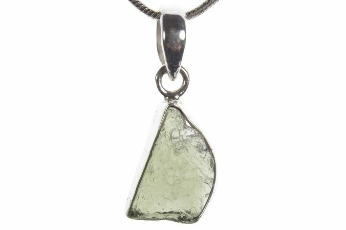 Green Moldavite Tektite Pendant ( g) - Czech Republic #353945